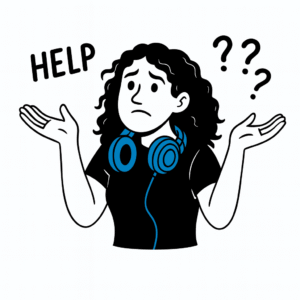 Illustration of a female DJ wondering how to become a DJ